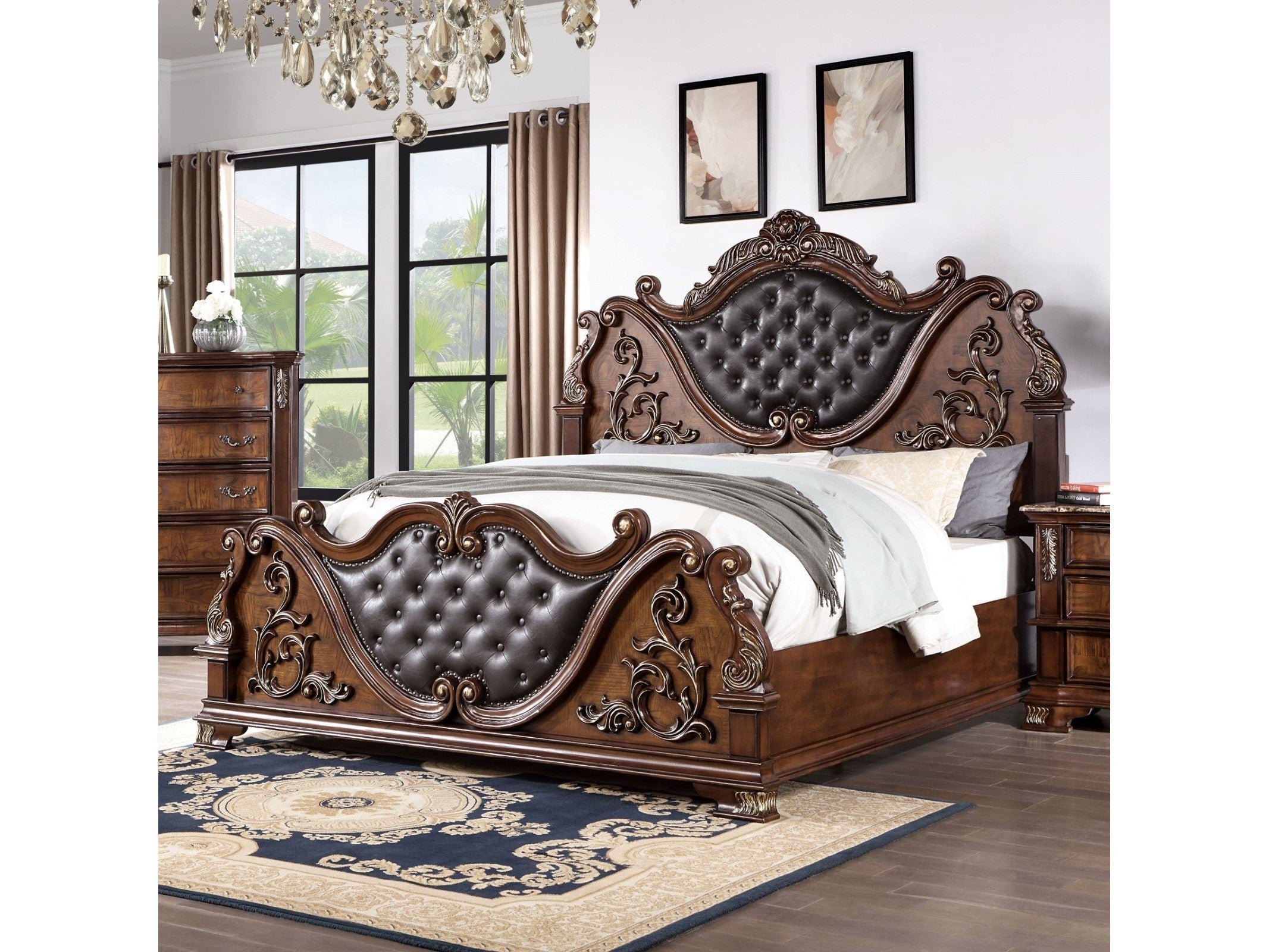 Esparanza Brown Cherry 4 Pc. Queen Bedroom Set