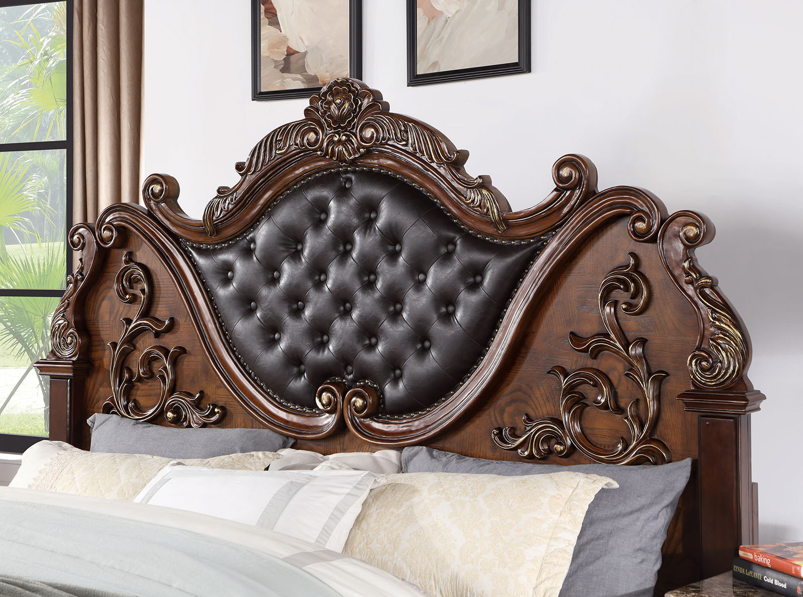 Esparanza Brown Cherry 5 Pc. Queen Bedroom Set w/ 2NS