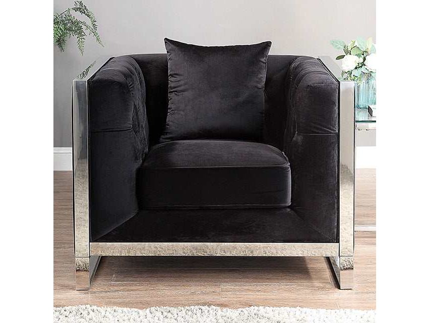 Evadne Black Chair w/ Pillow