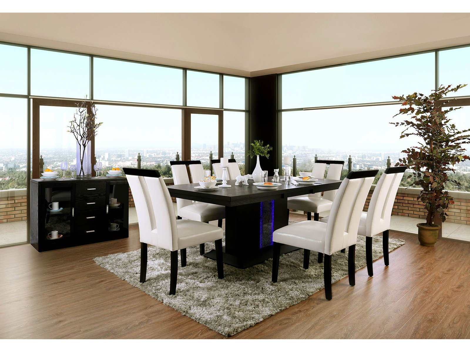 Evangeline Black & Beige Dining Table