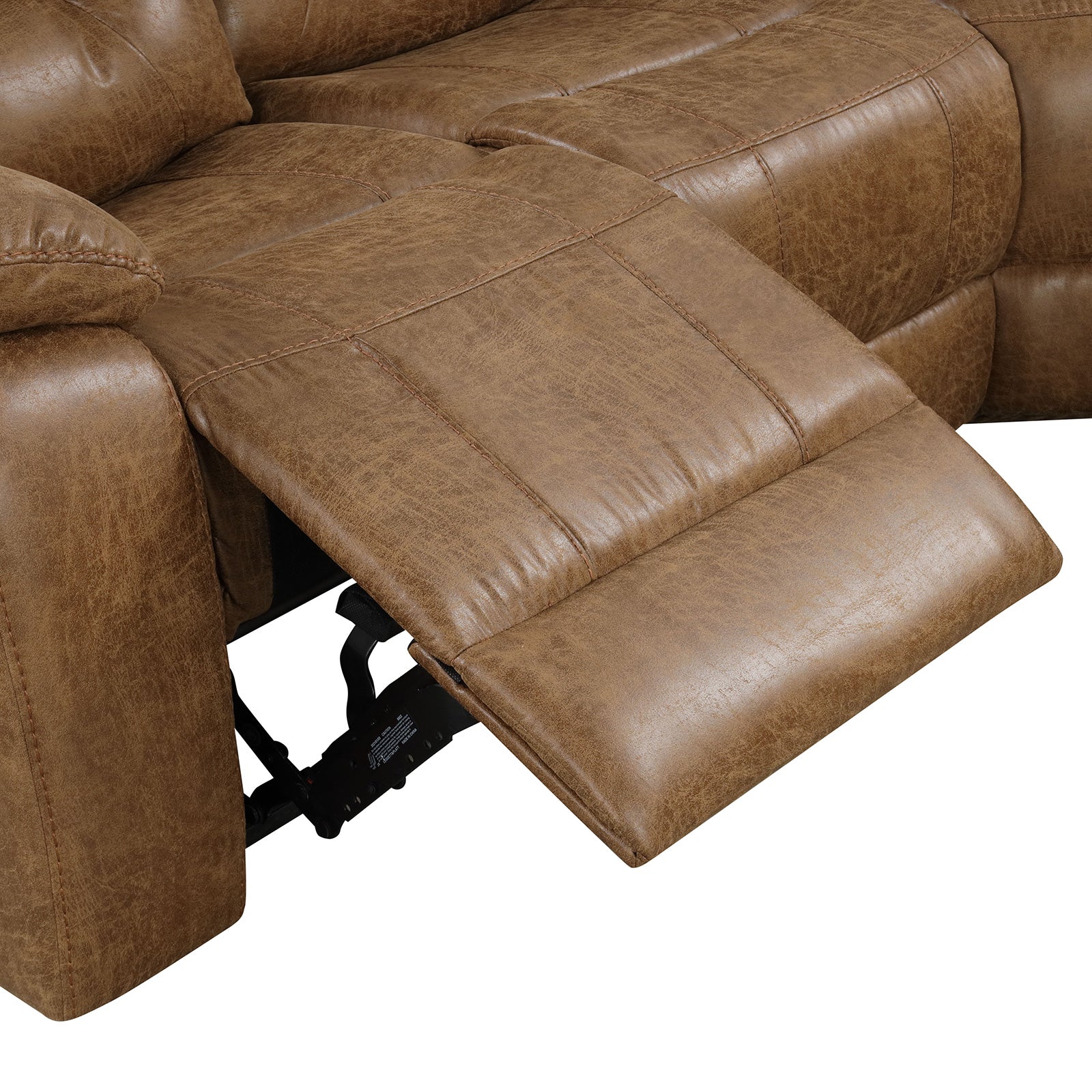 Ezekius Brown Leatherette  Reclining Sectinoal