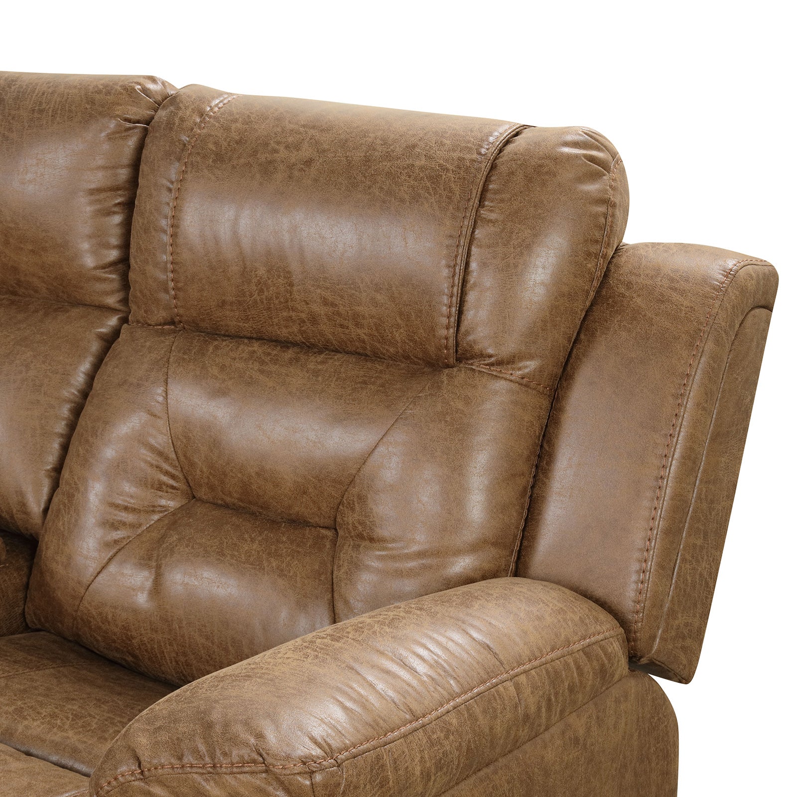 Ezekius Brown Leatherette  Reclining Sectinoal