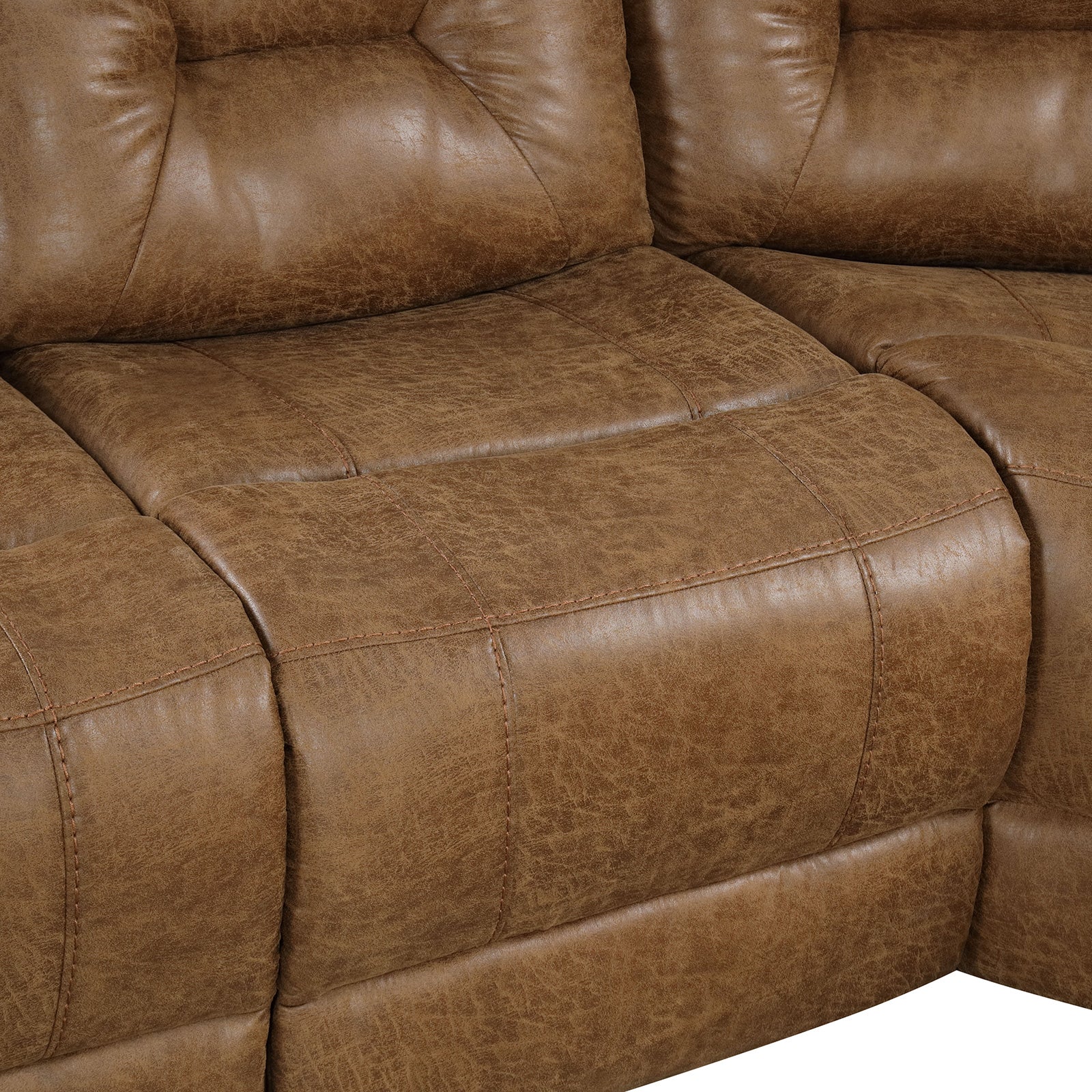 Ezekius Brown Leatherette  Reclining Sectinoal