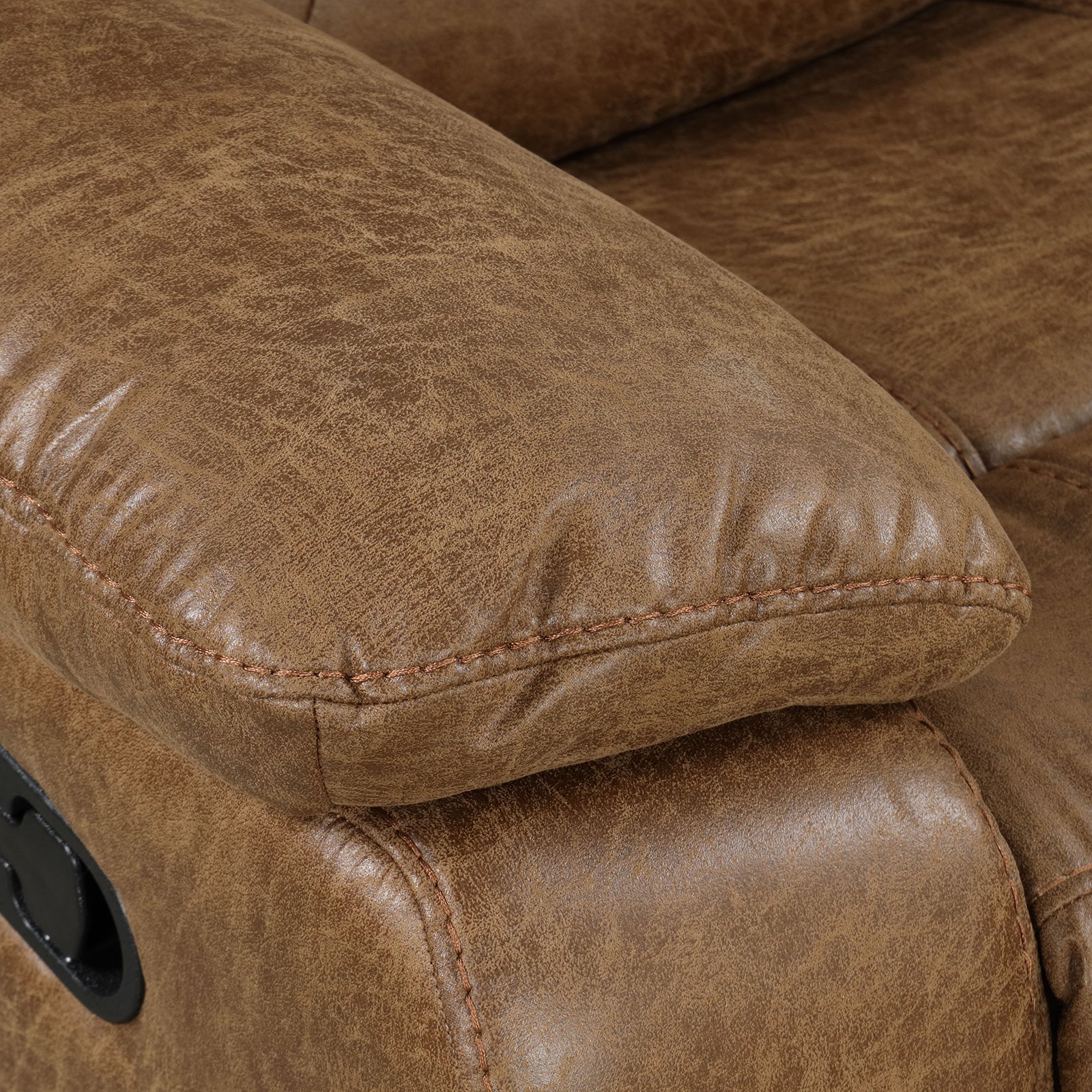 Ezekius Brown Leatherette  Reclining Sectinoal