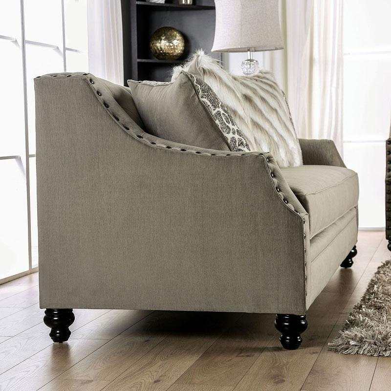 Ezrin Light Brown Stationary Sofa & Loveseat 2pc