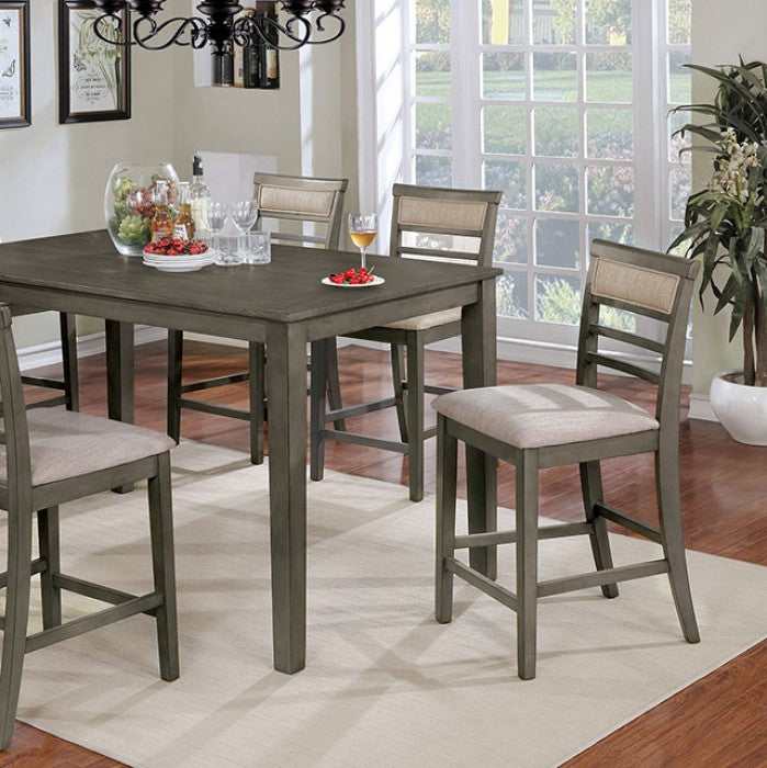Fafnir Weathered Gray & Beige Counter Ht. Dining Room Set (Set of 7)