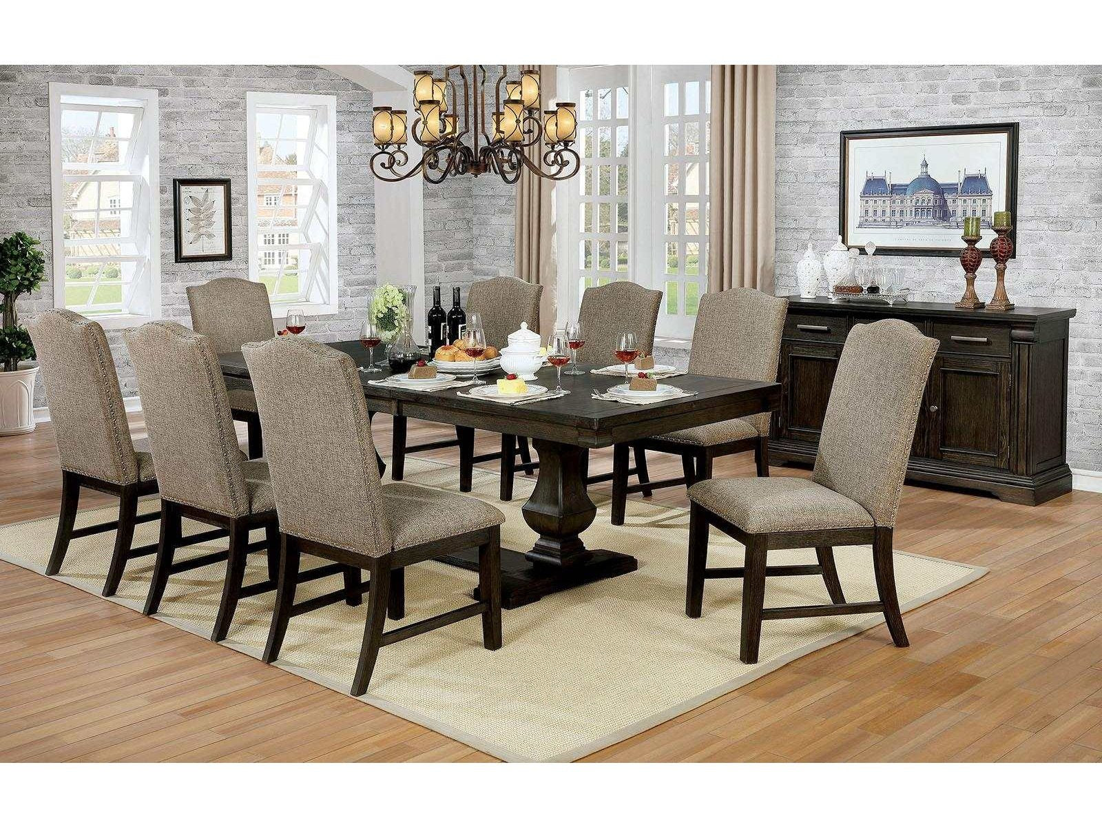 Faulk Espresso & Warm Gray Dining Room Set / 7pc