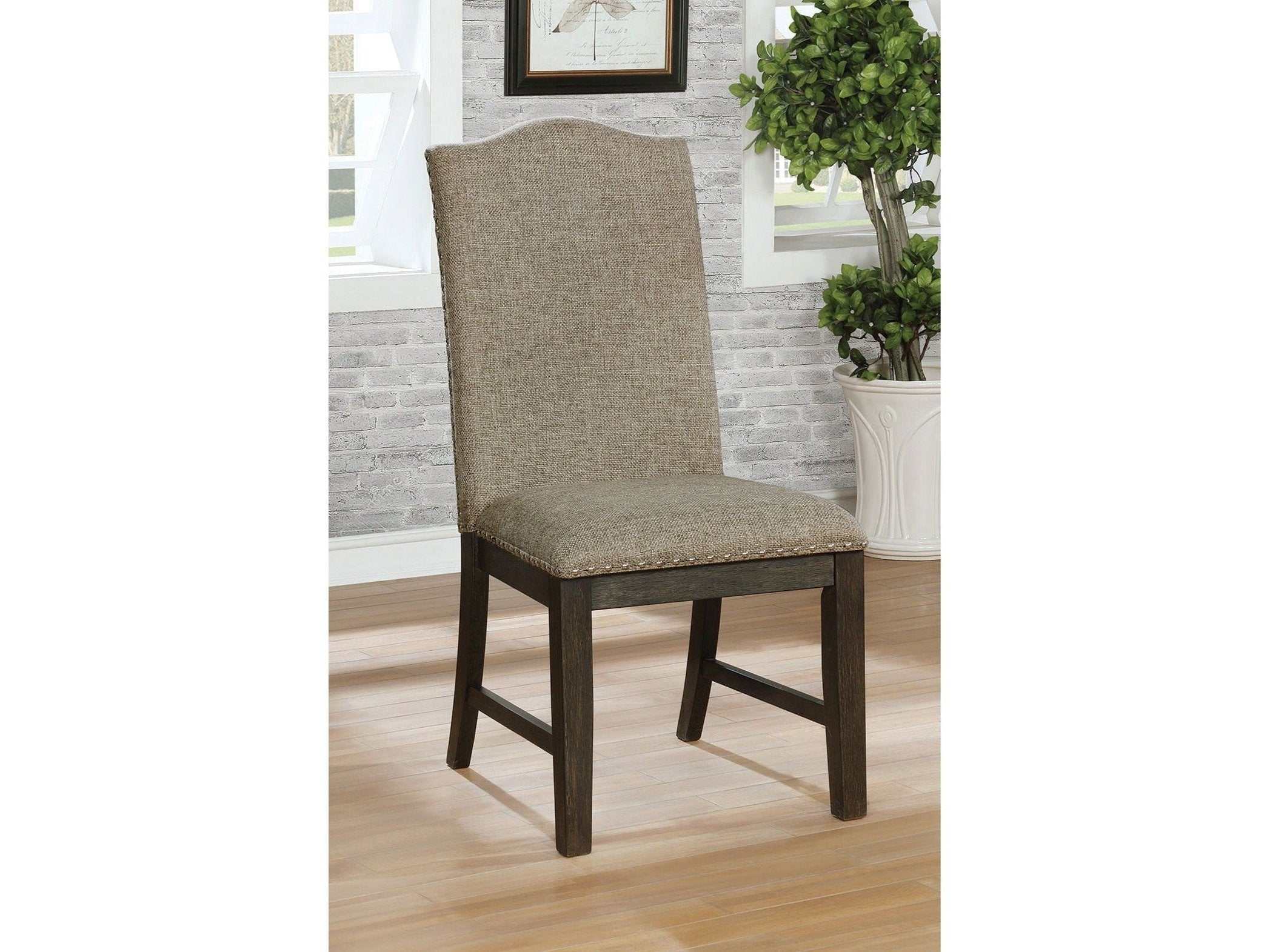 Faulk Espresso & Warm Gray Dining Room Set / 7pc