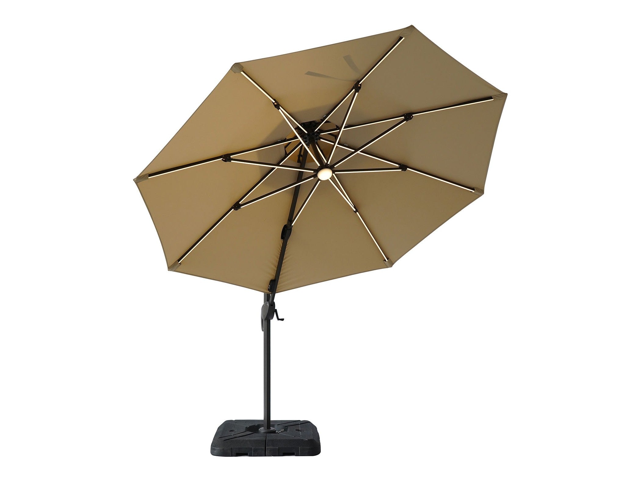 Fera Beige Round Umbrella w/Base