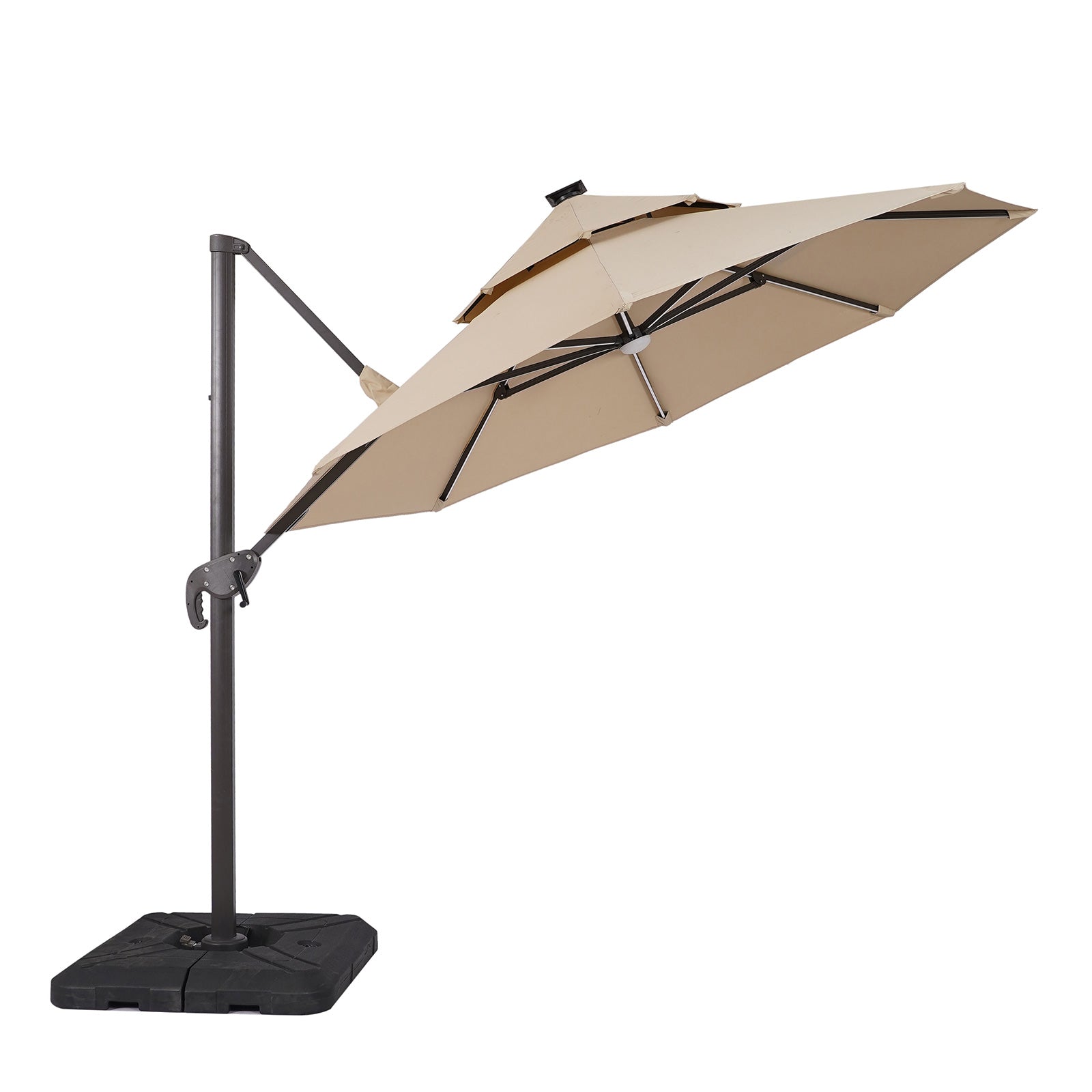 Fera Beige Round Umbrella w/Base