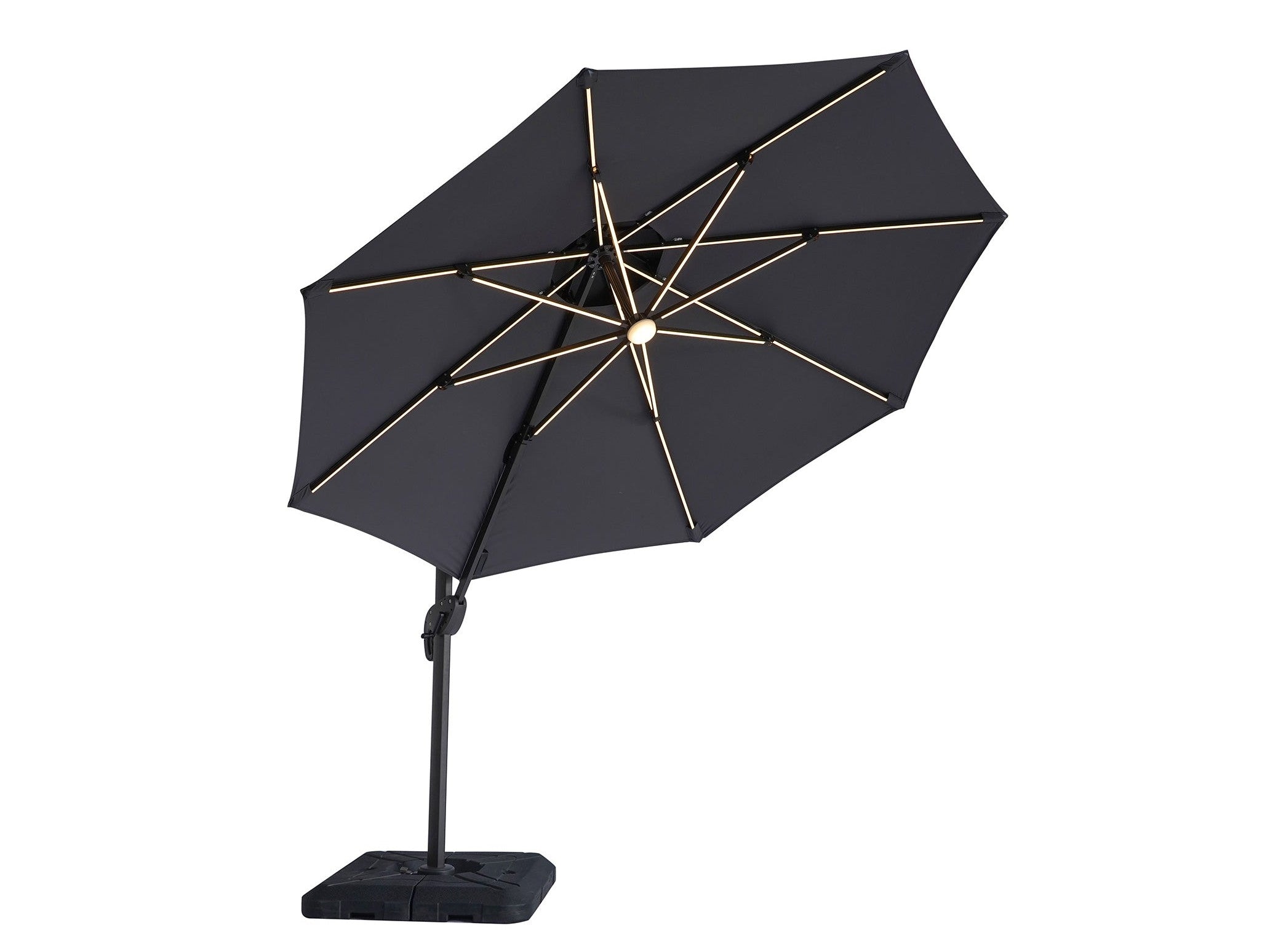 Fera Gray Round Umbrella w/Base