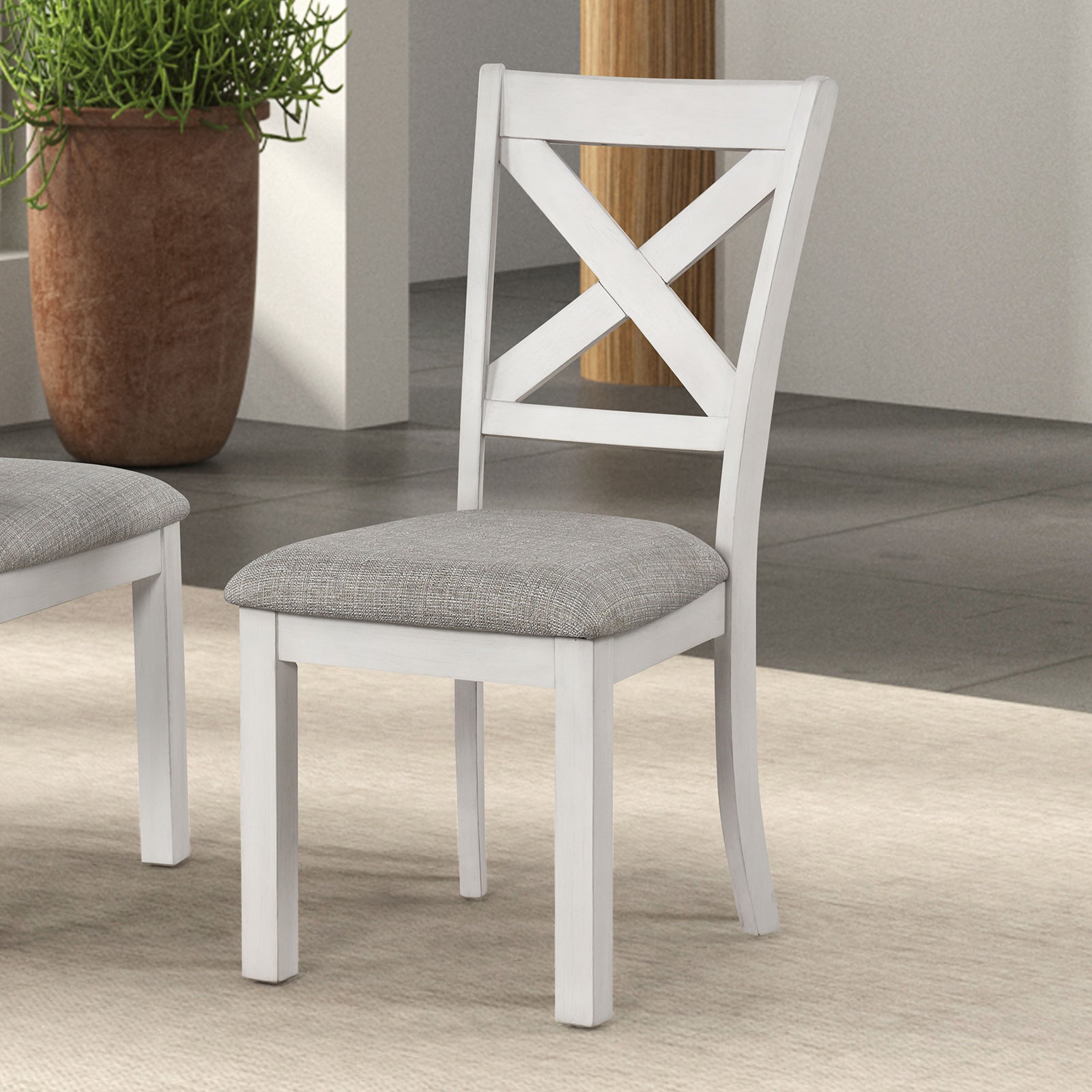 Ferrone Rustic White Oak 7 Piece Dining Set
