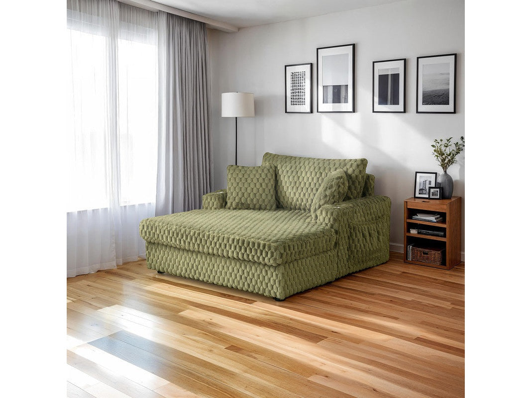 Ferryhill Olive Green 2-Arm Chaise
