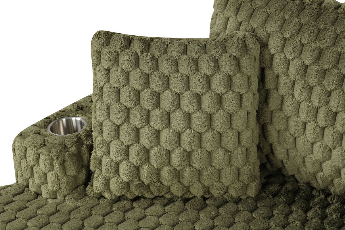 Ferryhill Olive Green 2-Arm Chaise