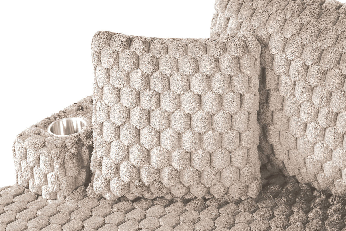 Ferryhill Taupe 2-Arm Chaise