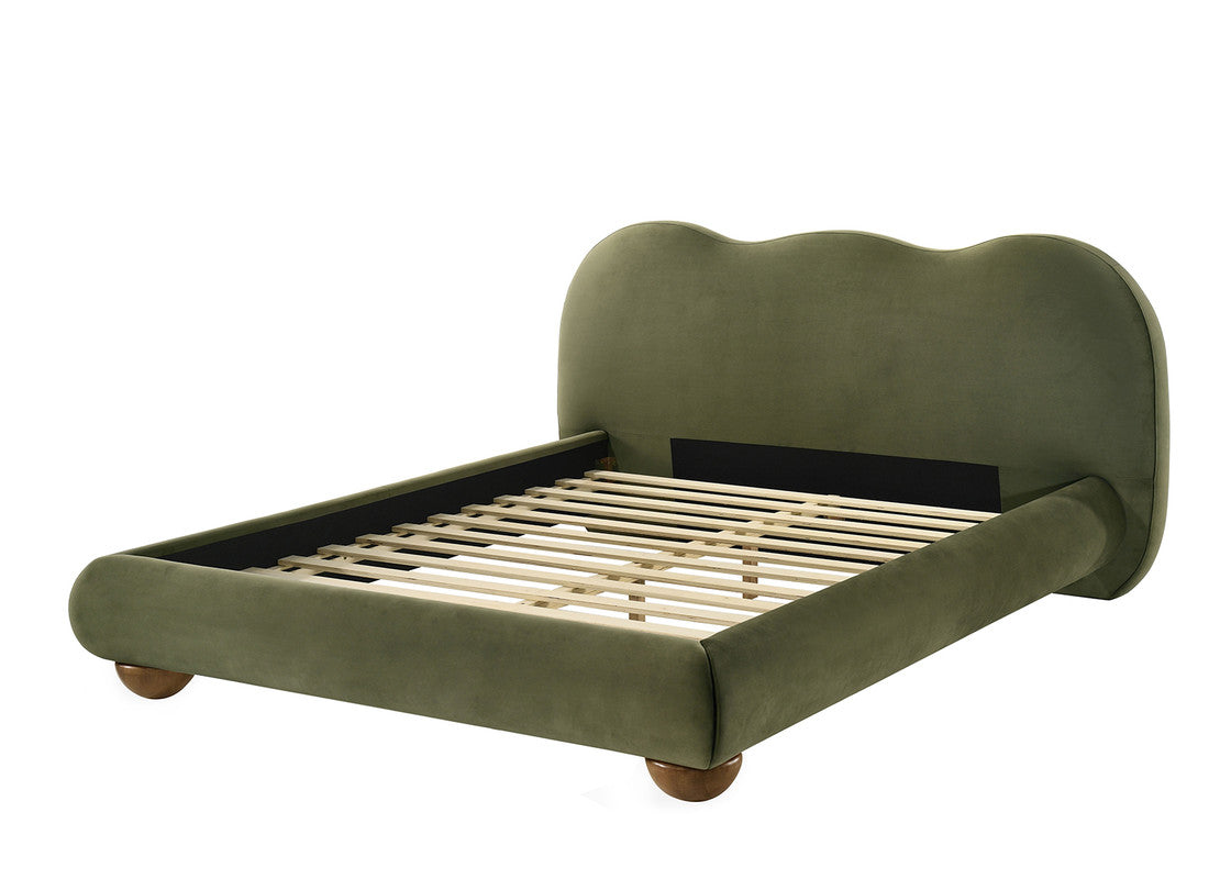 Finamore Olive Green Queen Bed