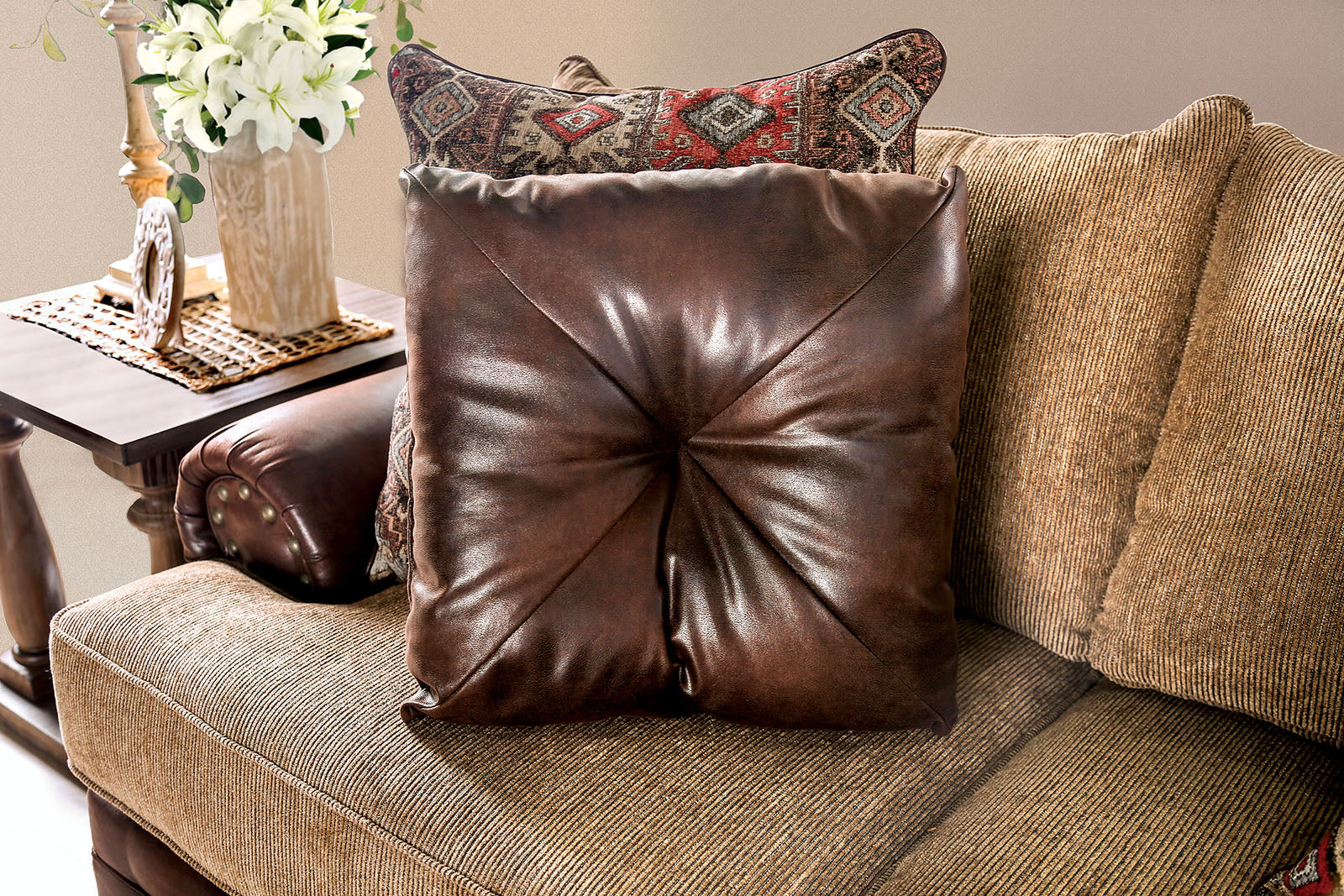 Fletcher Brown/Tan Sofa & Loveseat