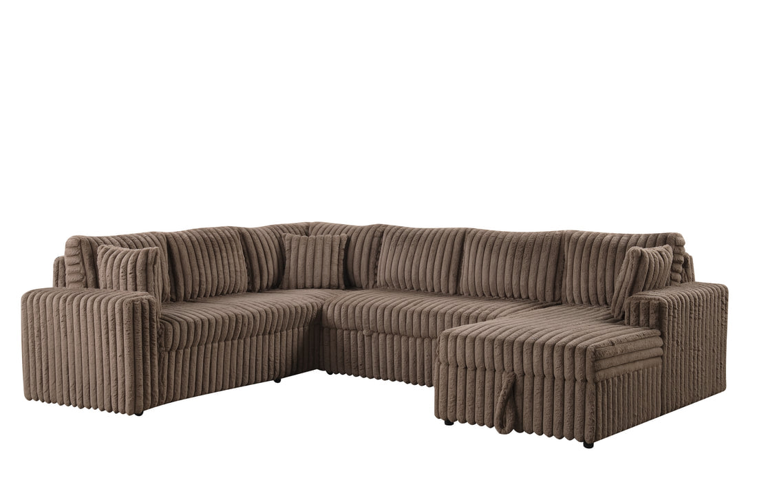 Mocha Sectional with Pullout Bed