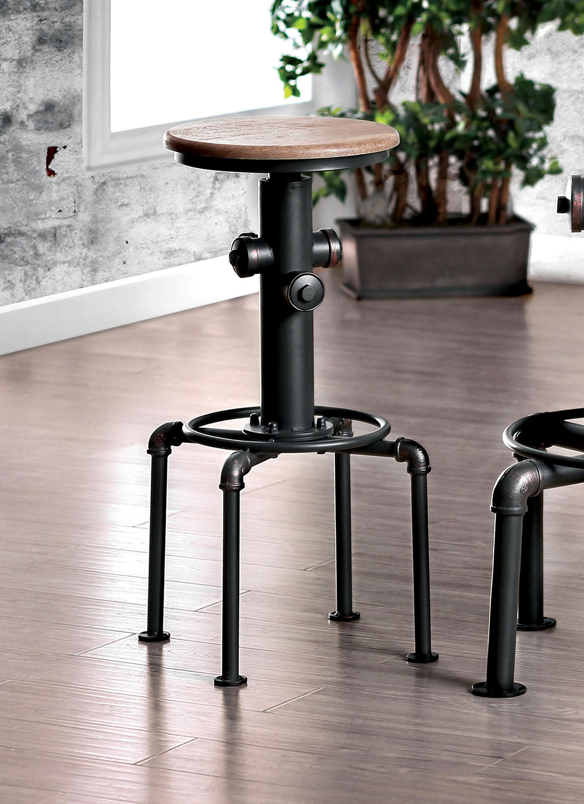 Foskey Antique Black/Natural Tone 3 Pc. Bar Table Set