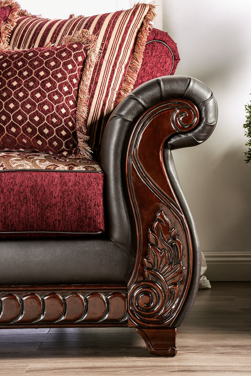 Franklin Burgundy/Espresso Chair