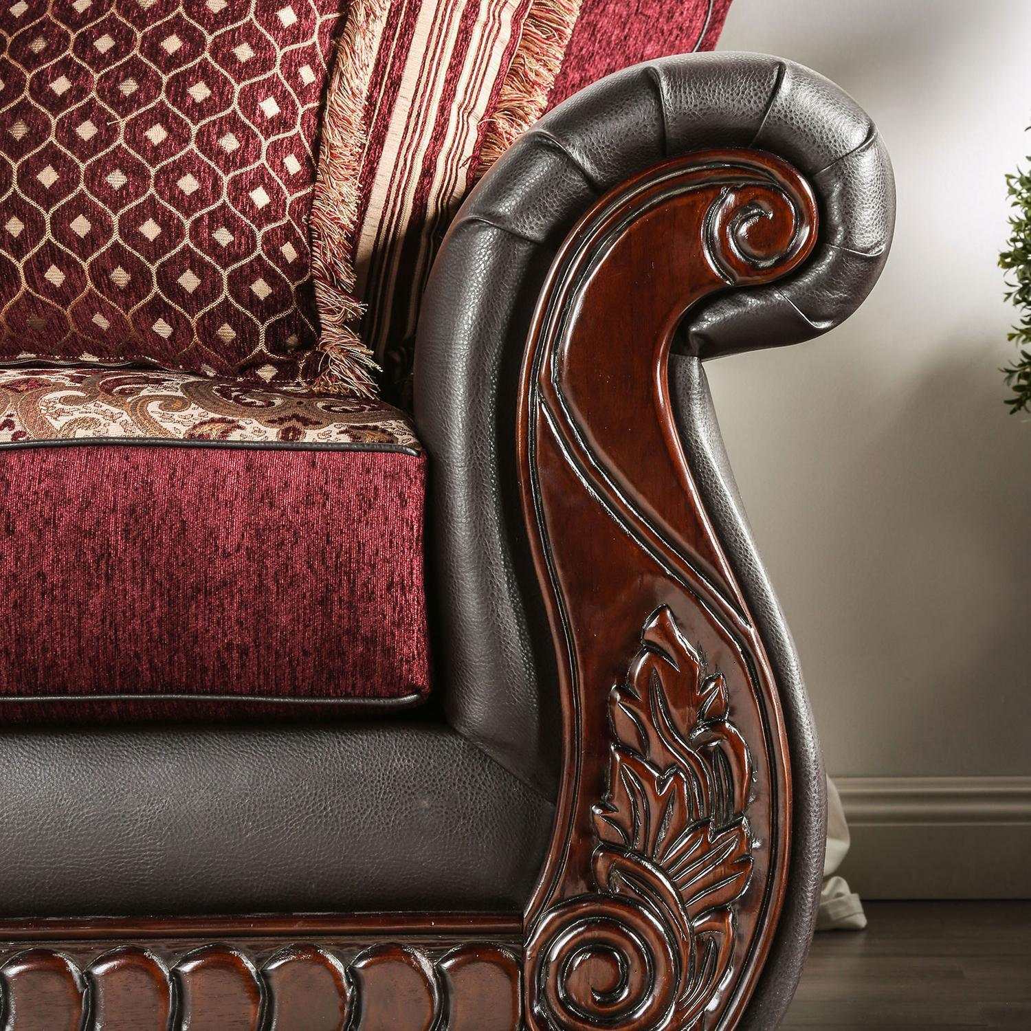 Franklin Burgundy & Espresso Loveseat