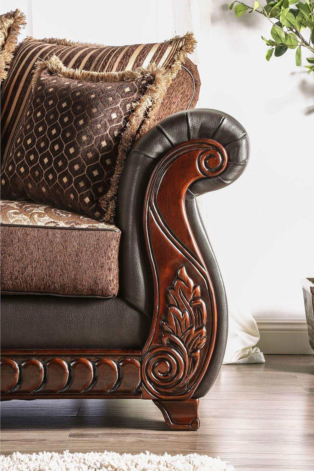 Franklin Dark Brown & Tan Sofa
