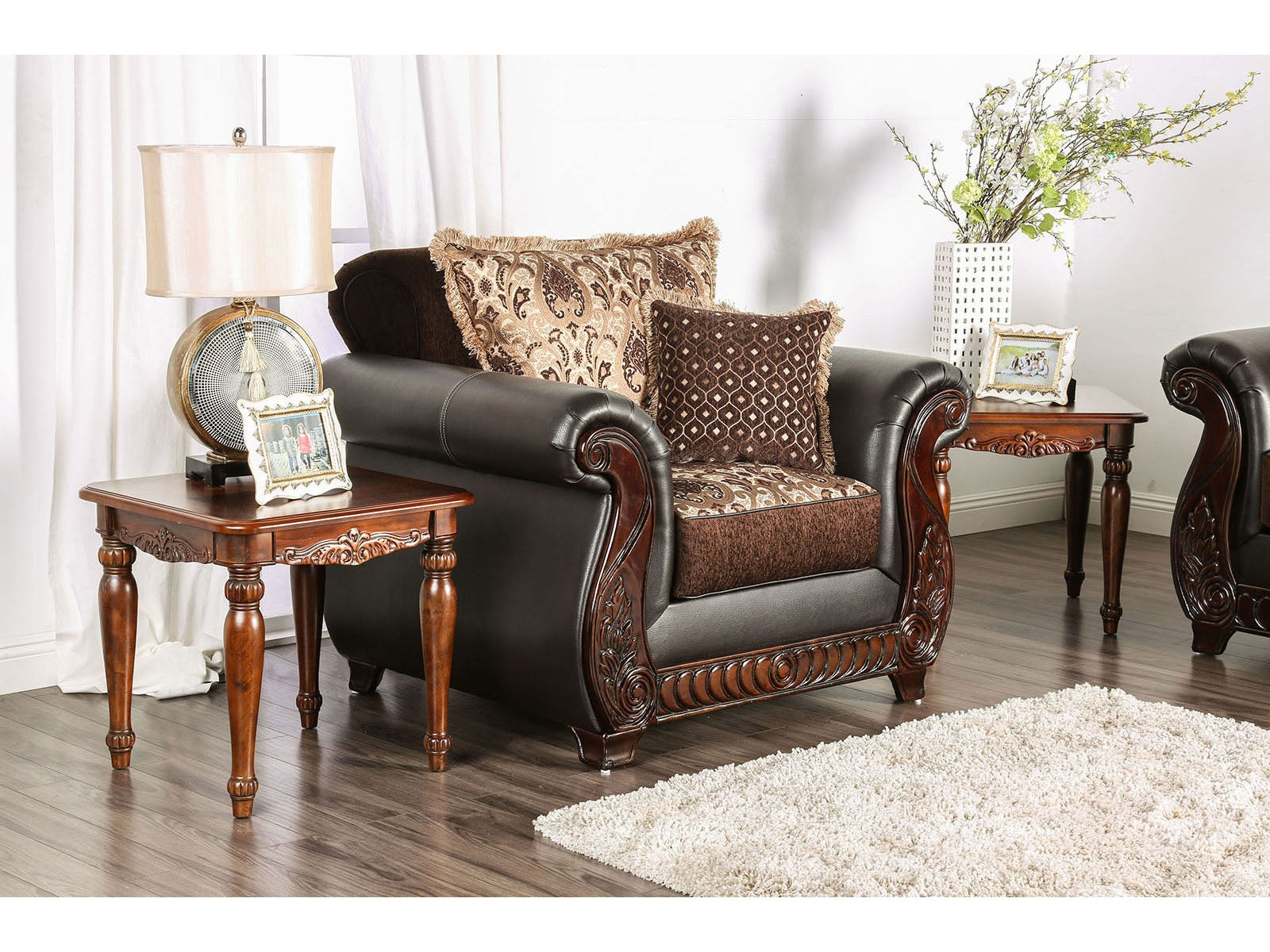Franklin Dark Brown & Tan Sofa