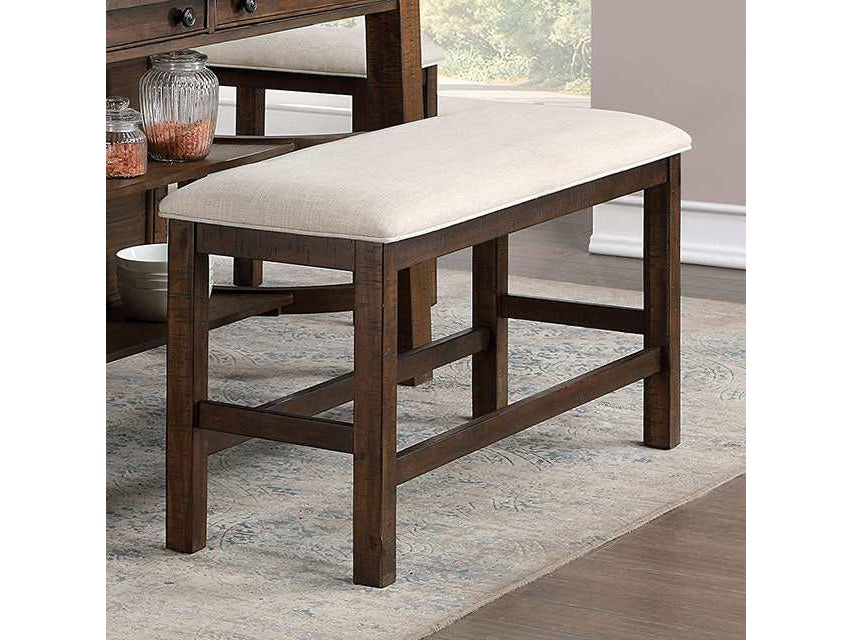 Fredonia Rustic Oak/Beige Counter Height Bench