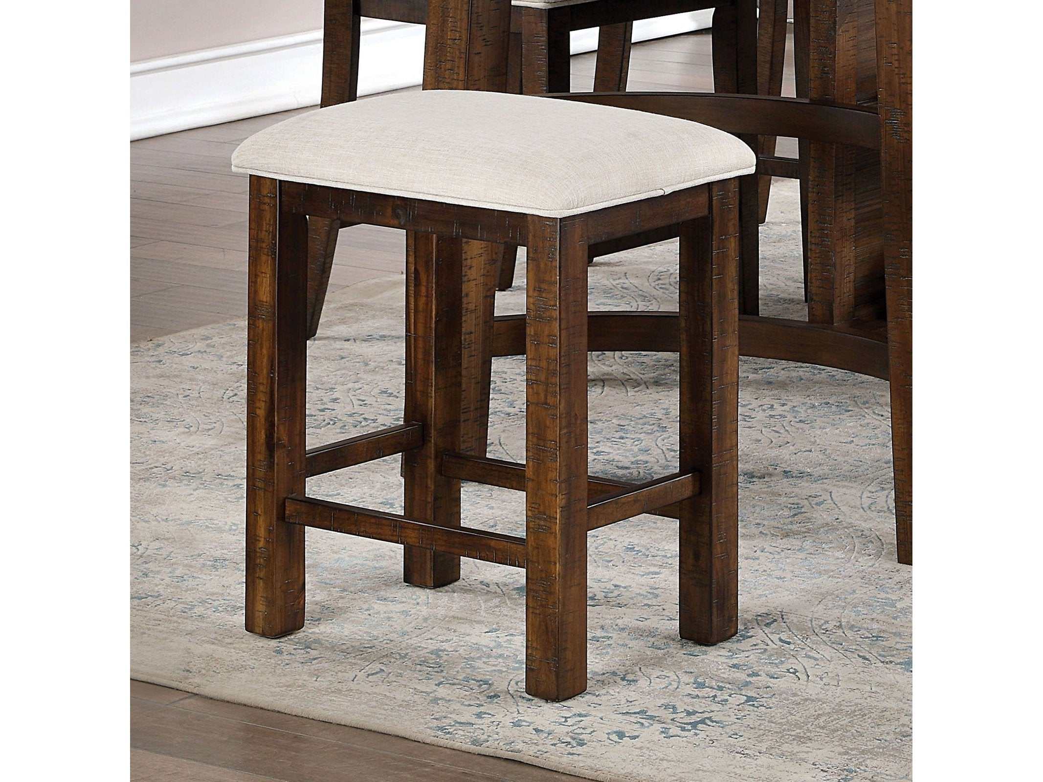 Fredonia Rustic Oak & Beige Counter Ht. Stool (Set of 2)