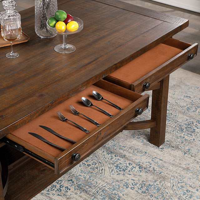 Fredonia Rustic Oak Counter Height Table
