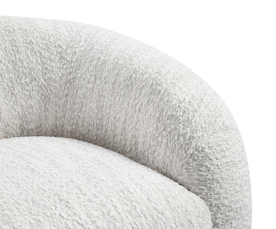 Freja Cotton White Swivel Chair