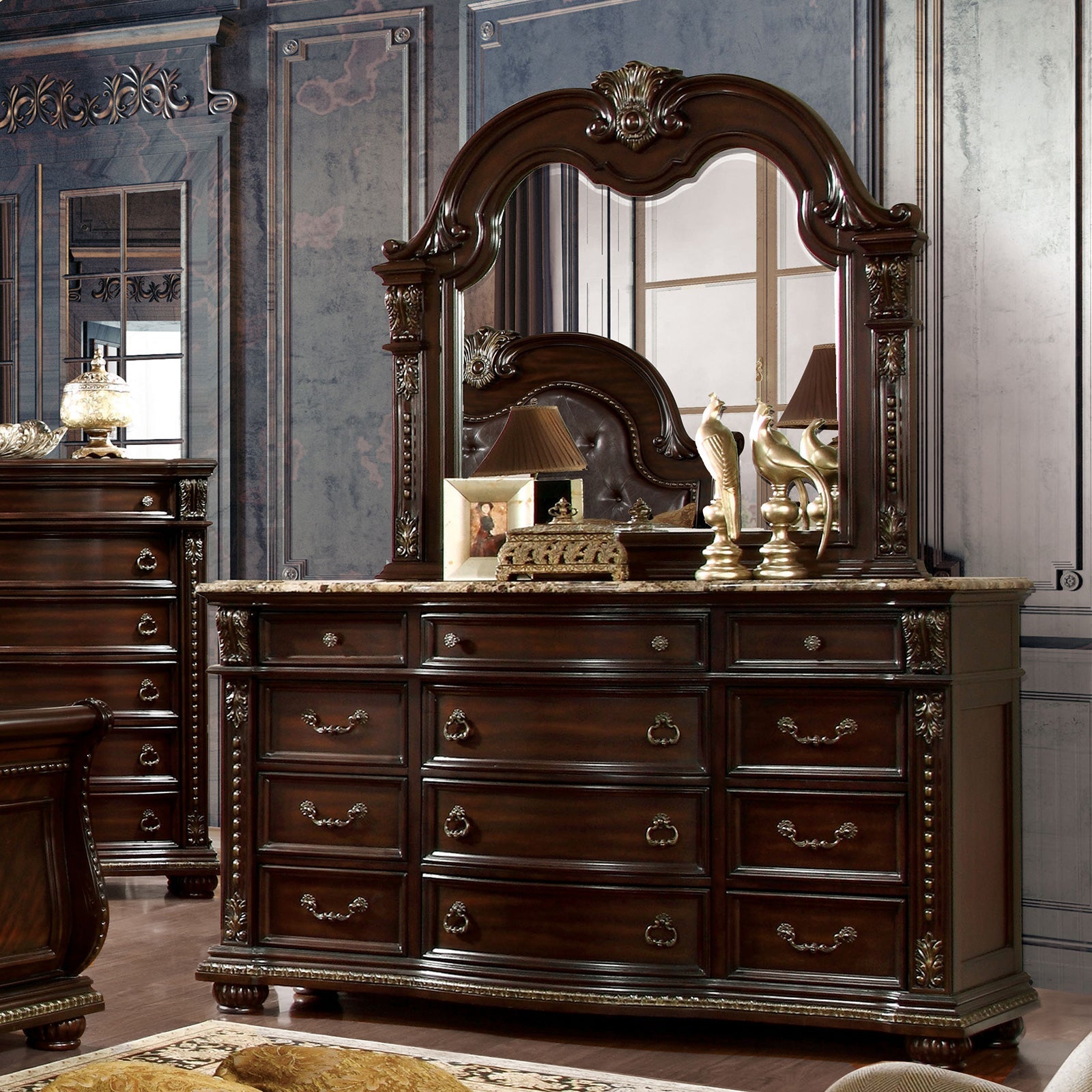 Fromberg Brown Cherry 4 Piece Bedroom Set