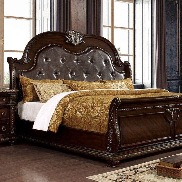 Fromberg Brown Cherry 5 Piece Bedroom Set w/2 Nightstands