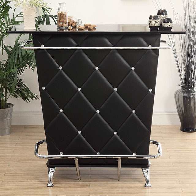 Fuero Black/Chrome Bar Table