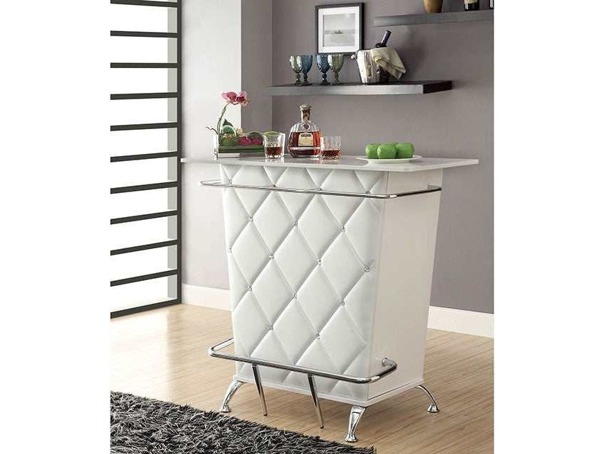 Fuero White/Chrome Bar Table