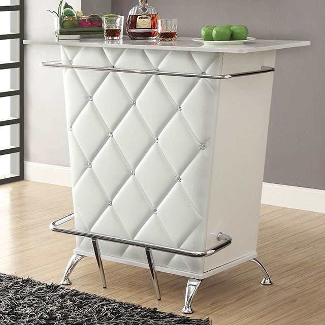 Fuero White/Chrome Bar Table