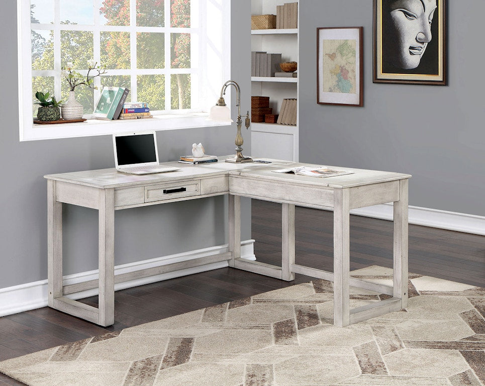 Galarga Antique White Lift-top Corner Desk