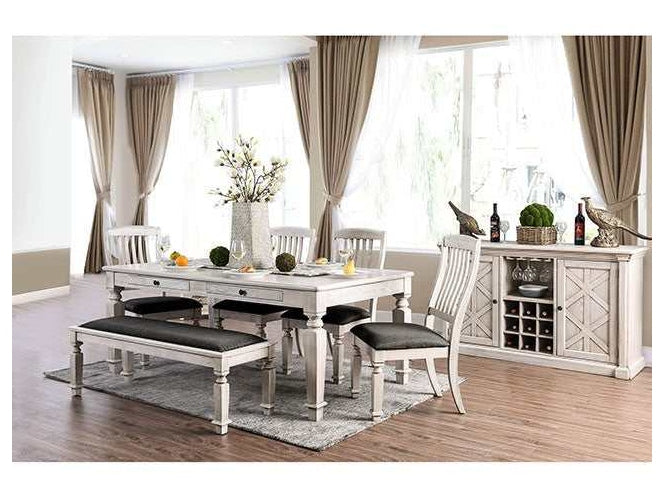 Georgia Antique White/Gray Dining Table