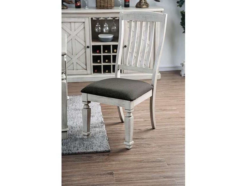 Georgia Antique White/Gray Side Chair (Set of 2)