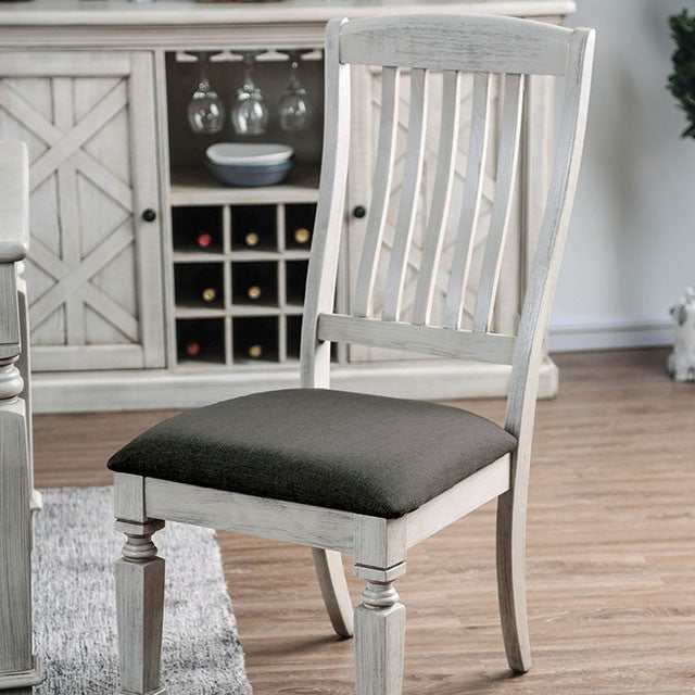 Georgia Antique White/Gray Side Chair (Set of 2)