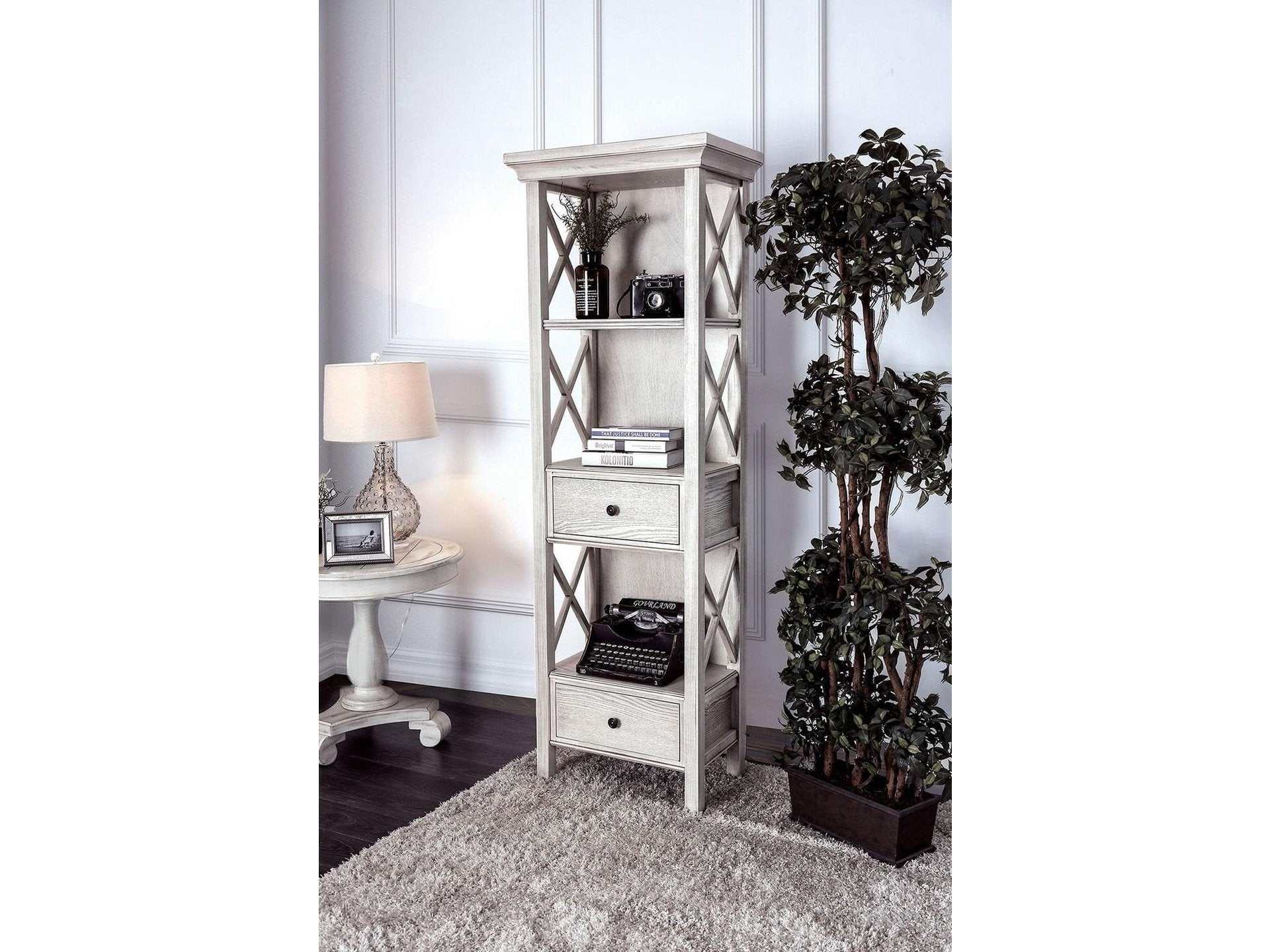 Georgia Antique White Pier Cabinet