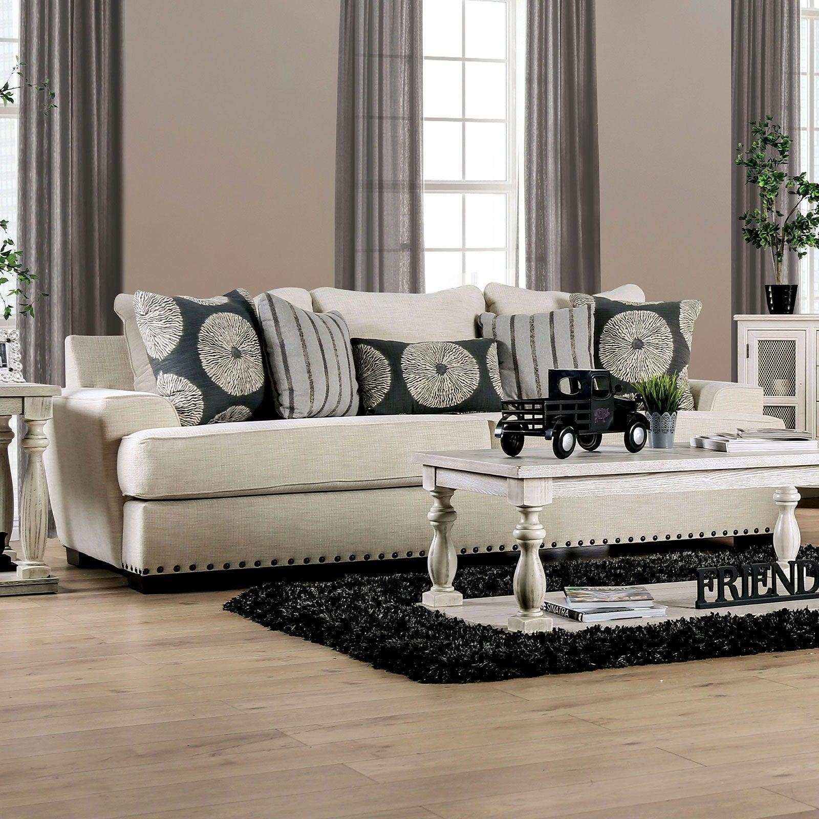 Germaine Ivory Stationary Sofa & Loveseat 2pc