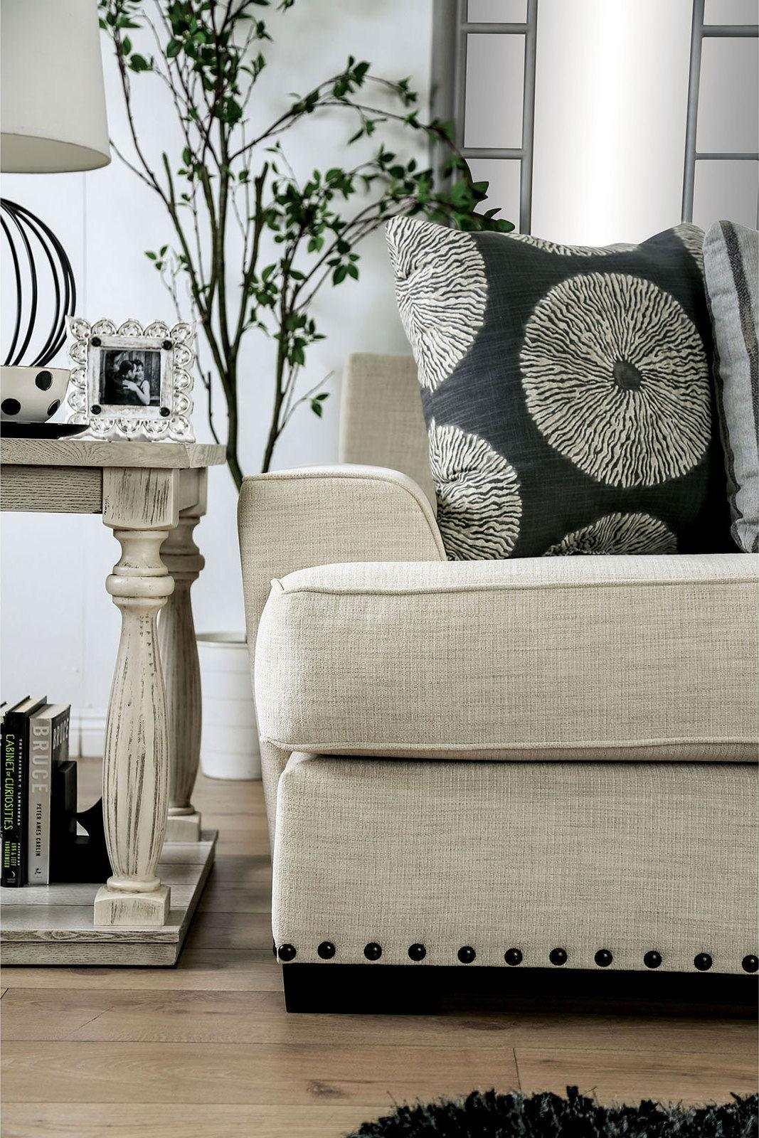 Germaine Ivory Stationary Sofa & Loveseat 2pc