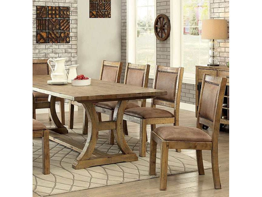 Gianna Rustic Oak/Brown 96" Dining Table