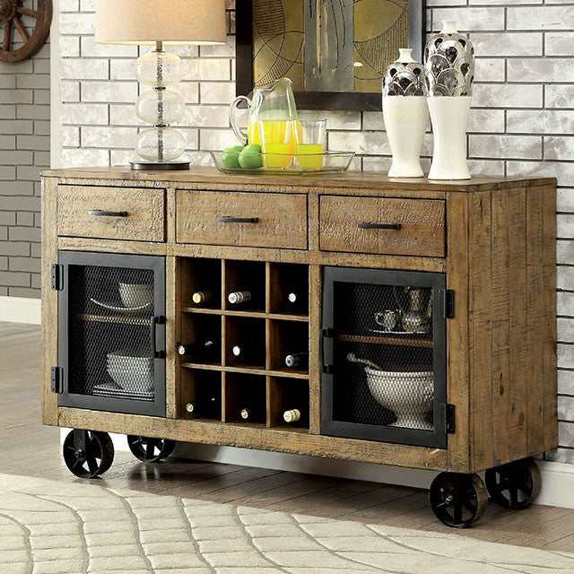 Gianna Rustic Oak/Brown 96" Dining Table