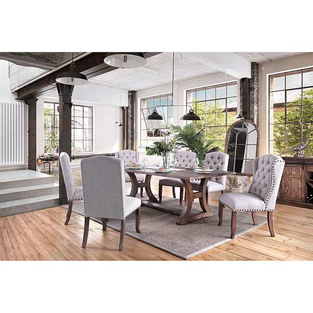 Gianna Rustic Oak/Ivory Wingback Chair (Set of 2)