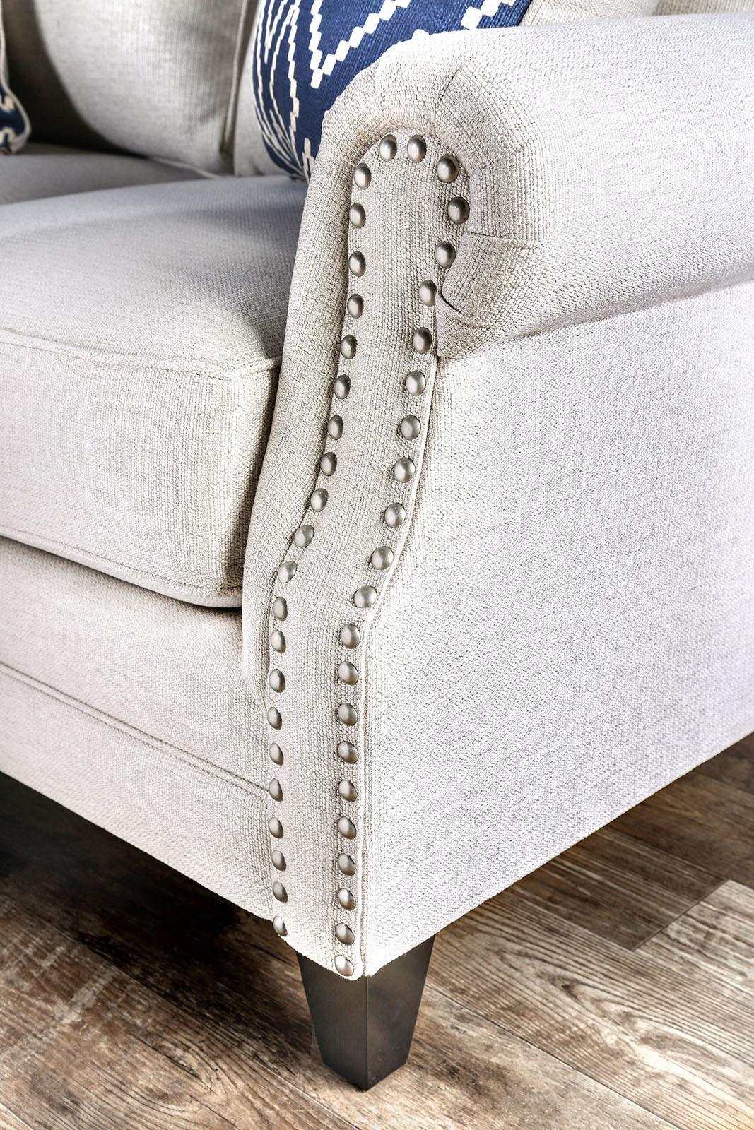 Giovanni Beige Stationary Sofa & Loveseat 2pc