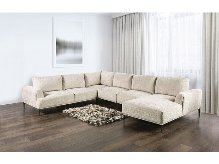 Gladbach Light Brown J-Shape Sectional