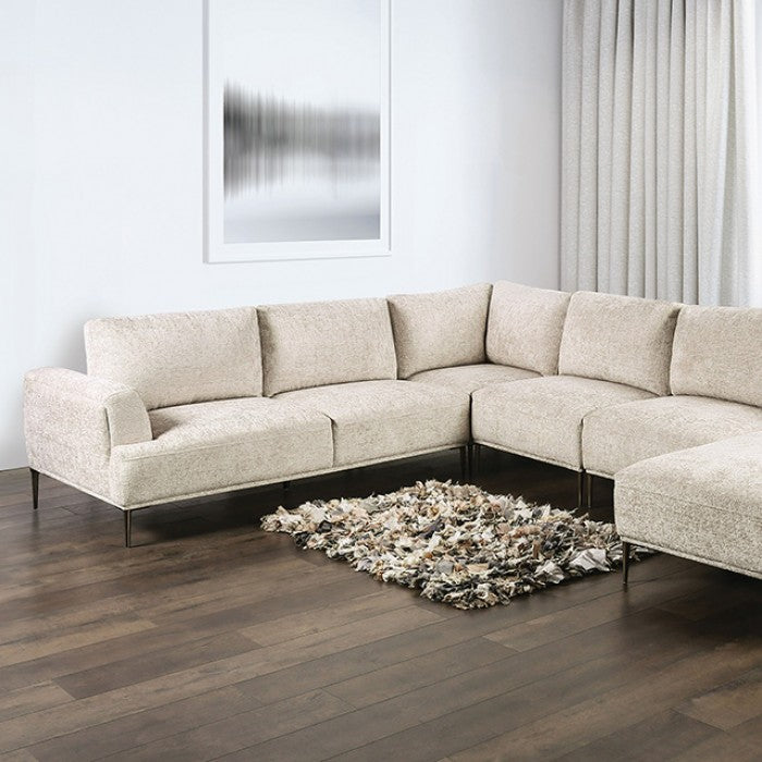 Gladbach Light Brown J-Shape Sectional