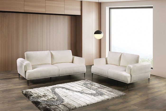 Gladbach Linen White Loveseat